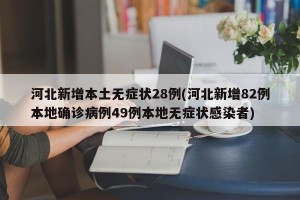 河北新增本土无症状28例(河北新增82例本地确诊病例49例本地无症状感染者)
